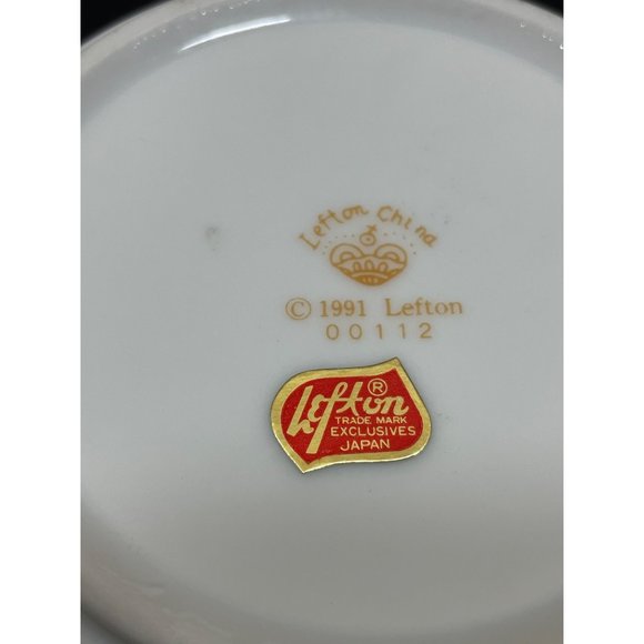 Vintage Lefton Porcelain Lidded Trinket Dish Or Powder Pot Floral Painted - Picture 5 of 10